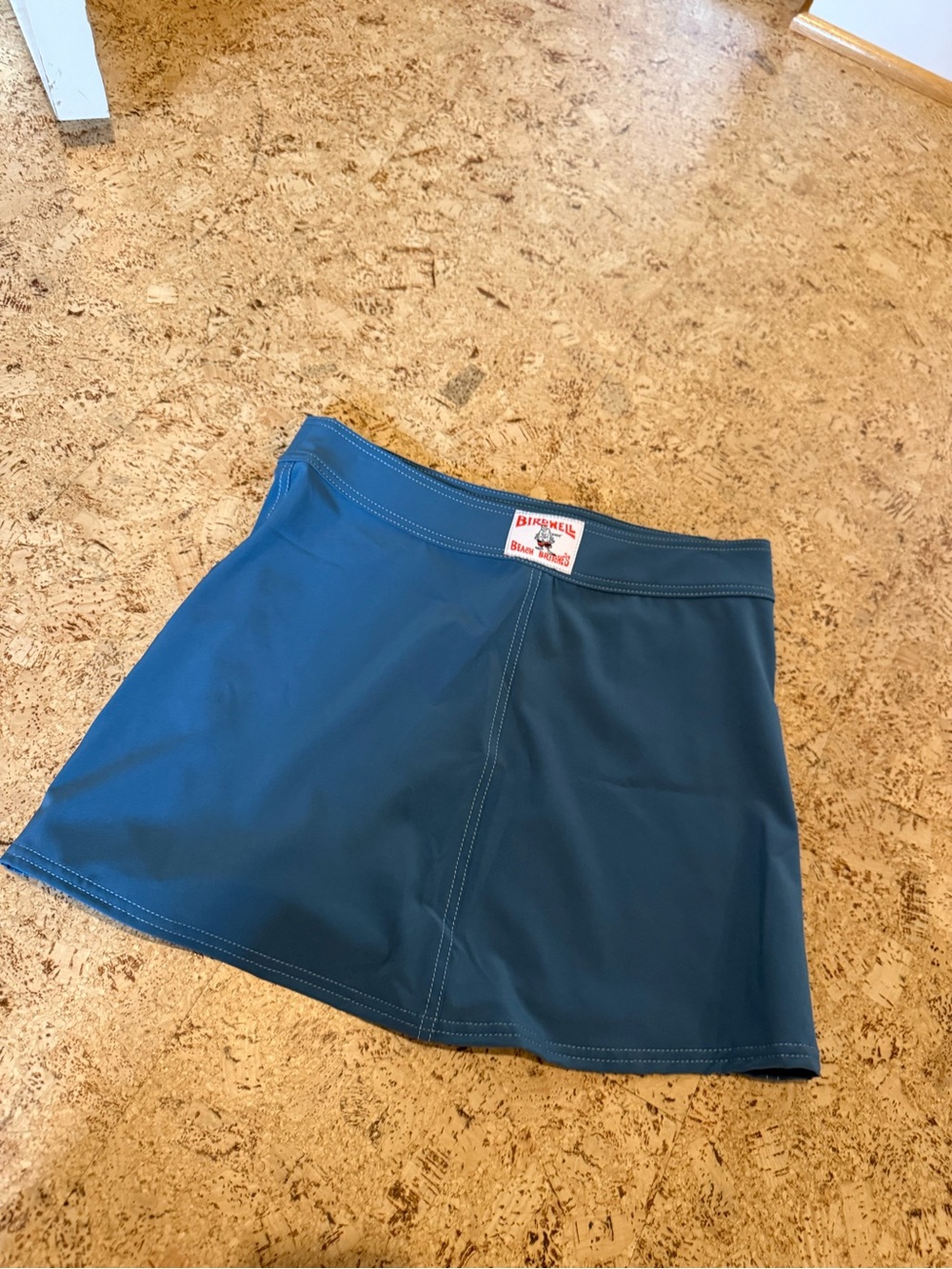 Birdwell Teal Blue Surf Trunks with Logo Patch - Picture 3 of 6